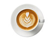 © Francisco - Isolated top view of a delicious cup of fresh latte coffee with beautiful heart shape foam art design