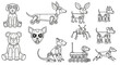 © PixelSingleStudio - Collection of Diverse Robotic Dog Illustrations, Featuring Various Designs and Styles