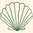 ©  SoponStock - Simple line art illustration of a scallop shell, handdrawn style vector icon