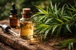 © AkuAku - Fresh Tea Tree Branch with Essential Oil on Wood Surface