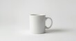 © AbstractAI - White ceramic mug minimal side view positioned on white backdrop for hot drink template use