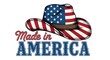 © Faurdaus - American cowboy hat with made in america text on white background