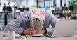 © Andrey Popov - Accountant Stressed Amidst Stacks Of Documents, Waving