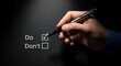 © Irfan - A hand holding a pen checking a box next to 'Do' on a dark background
