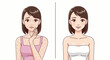 © karina - Two illustrated women one with dry, wrinkled skin, the other with clear skin