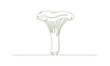 © Line_Arts - A single continuous line drawing of a chanterelle mushroom, minimal vector icon style.