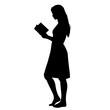© Me - Woman in a dress reading a book with a silhouette design