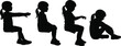 © MD MOZAMMEL HAQUE - Four black silhouette girls in different sitting and reaching poses child