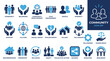 © Active Creator Pro - Community solid icon set with people, group, support, partnership, share, sharing, collaboration, social network symbols. clean vector icons for apps, web, branding.