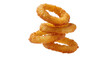 © Sorin - Isolated stack of golden fried crunchy battered onion rings for delicious fast food snack