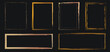 © Oksana - Gold grunge frame set with hand-drawn brush strokes. Vector collection of metallic golden borders with luxury texture and distressed edges for wedding invitations, premium posters and social media des