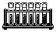 © VectorUP - Test tubes holding bubbling liquid in a rack, concept of scientific experiment, chemical analysis, medical testing, and biotechnology