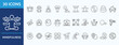 © Dahlianiqi - mindfulness  - Icon Collection. Thin outline Set contains such Icons as meditation, relaxation, wellness, clam, yoga and more. Simple web icons set