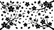 © davidarts - Black silhouettes of cherry blossoms and petals in varied shapes, symbolizing beauty, transience, and cultural motifs in design.