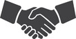 © KAZIFARHANA - Solid black silhouette of two hands shaking, clean bold shapes