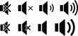 © Tania Sultana - Sound volume control icons set muted low medium high