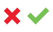 © Jayanto - Check mark icons. green check mark and red cross mark icon set. green tick and red x. Symbols of approval and Decline. red cross and green tick mark icon. vector illustration eps file.