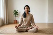 © Tarunkumar - Indian Woman Meditation During Fasting Calm Spiritual Wellness Moment.