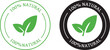 © Usama Zahoor - 100% natural ingredients icon. Stamp illustration symbol. eco food and leaf vector.