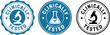 © Safwan Creatives - Clinically Tested Badge Set with Microscope and Laboratory Flask Icons for Medical and Pharmaceutical Labels
