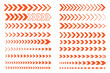 © HIKESTUDIO 7 - Racing stripe line. Set of black sports racing stripes and chevron arrow decals for vehicle tuning. Dynamic geometric patterns for car, motorcycle, and boat stickers isolated on a white background.