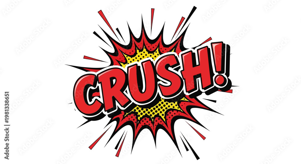Comic book explosion effect with bold CRUSH text in red Stock Vector ...