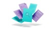 © sablengjago - Floating documents in pastel hues, one with magnifying glass icon, on white background