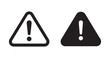 © TopW59 - Warning triangle sign icons in line and solid black fill style set.
