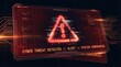 © Vinicius - Cybersecurity Alert: A futuristic display vividly highlights a critical cyber threat detection, issuing a stern alert with system compromise warnings.