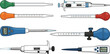 © MSTRAZINA - Laboratory pipettes and measuring tools set illustration, scientific equipment collection for precise liquid handling, research instruments and chemistry lab devices