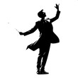 © TAWHIDUL - Black and White Classical Concert Maestro Silhouette