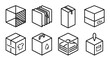 © Muhamad - Isometric cubes collection various objects inside represented by outlines