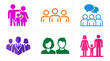 © Tri - Set of People and Family Icons for Business, Social Media, and Communication - Flat and Outline Vector Avatars
