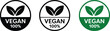 © MOSTLAKI - Vegan 100 percent labels set with leaves for natural food packaging and vegetarian product marketing
