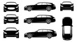 © Laskar - Multiple Views of a Black Station Wagon Car Silhouette