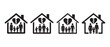 © Safali - Broken Family Icon Set. Illustrating Divorce, Separation, and Domestic Problems Within a Home.