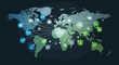 © grabah - A global network security concept showing a world map with interconnected icons representing data protection, cybersecurity, and worldwide digital services.
