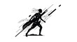 © Muhmmad - Runner silhouette is captured in a dynamic pose with streaming lines that suggest rapid motion, symbolizing human progress, athletic speed, and the relentless advancement of modern technology.