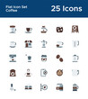© arkinasi - Coffee shop flat icons for lifestyle dashboard UI. Drink and takeaway illustrations