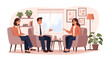 © Tri - Professional counseling session helping a couple improve communication and resolve challenges with a skilled therapist in a comfortable office