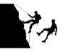 © Khaleda - Rock Climbing Rappelling Silhouette Vector - Abseiling Mountaineers Adventure Icon