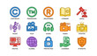 © Cali6ro - Colorful icons representing intellectual property and media concepts