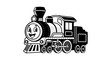 © Y - Smiling cartoon train engine face.