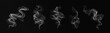 © Валентина Галянт - Set of vector realistic smoke, steam, aroma effects on a dark transparent background.