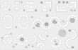 © まこと - An Antrouge vector illustration of the architecture of sofas and lounges viewed from directly above in offices and hotels.