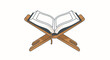 © lahah - Open book on wooden stand illustration for education or religious content