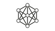 © MdKHALILUR - Black vector icon illustration of a hexagonal network structure with interconnected nodes and links, representing digital connectivity, data systems, neural networks, and complex technology.