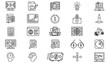 © Laiba - 25 Black Vector Icon Set Collection for Business Finance and Technology. Minimalist Symbols for Data Analytics, Money, Growth, Strategy, Global Network, Security, Communication, and E-commerce.