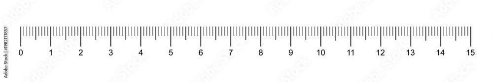 Ruler scale with markings and numbers in centimeters and millimeters ...