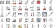 © asma - Chemistry icons represent scientific laboratory.